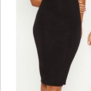 Basic black midi skirt